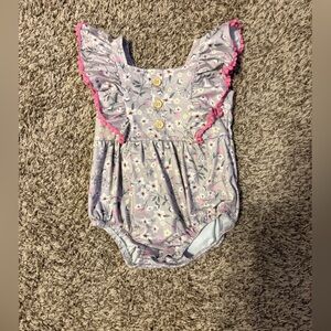 Marie Nicole Floral Ruffle Bodysuit